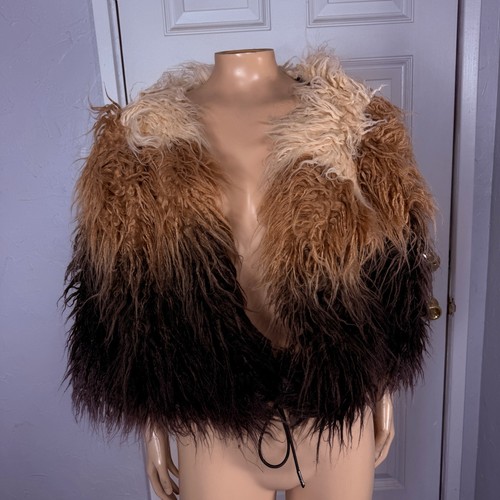 NUEVO Abrigo Terra Free People One Para Mujer Chaqueta Mediana Piel Sintética Ombre Peludo O24 - Imagen 1 de 7