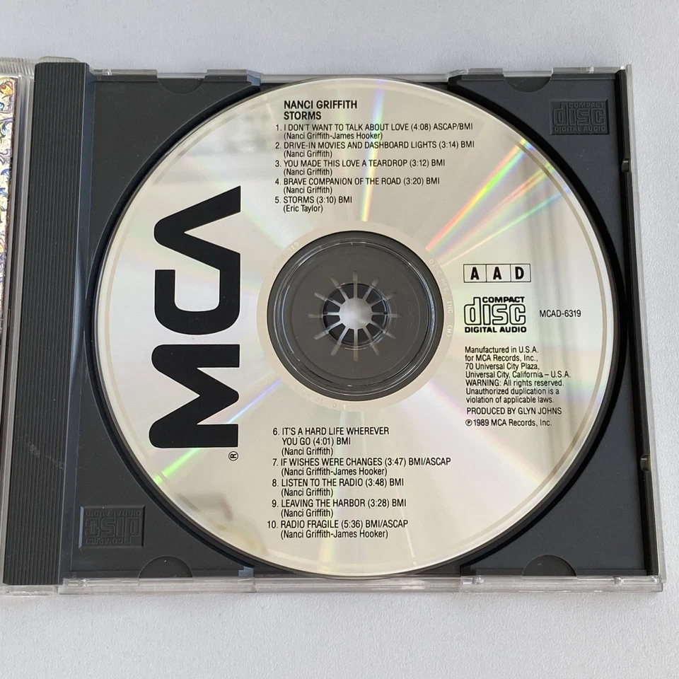CD Nanci Griffith - Storms - 10 Songs - US press - 1989 - Top Zustand - Bild 3 von 4