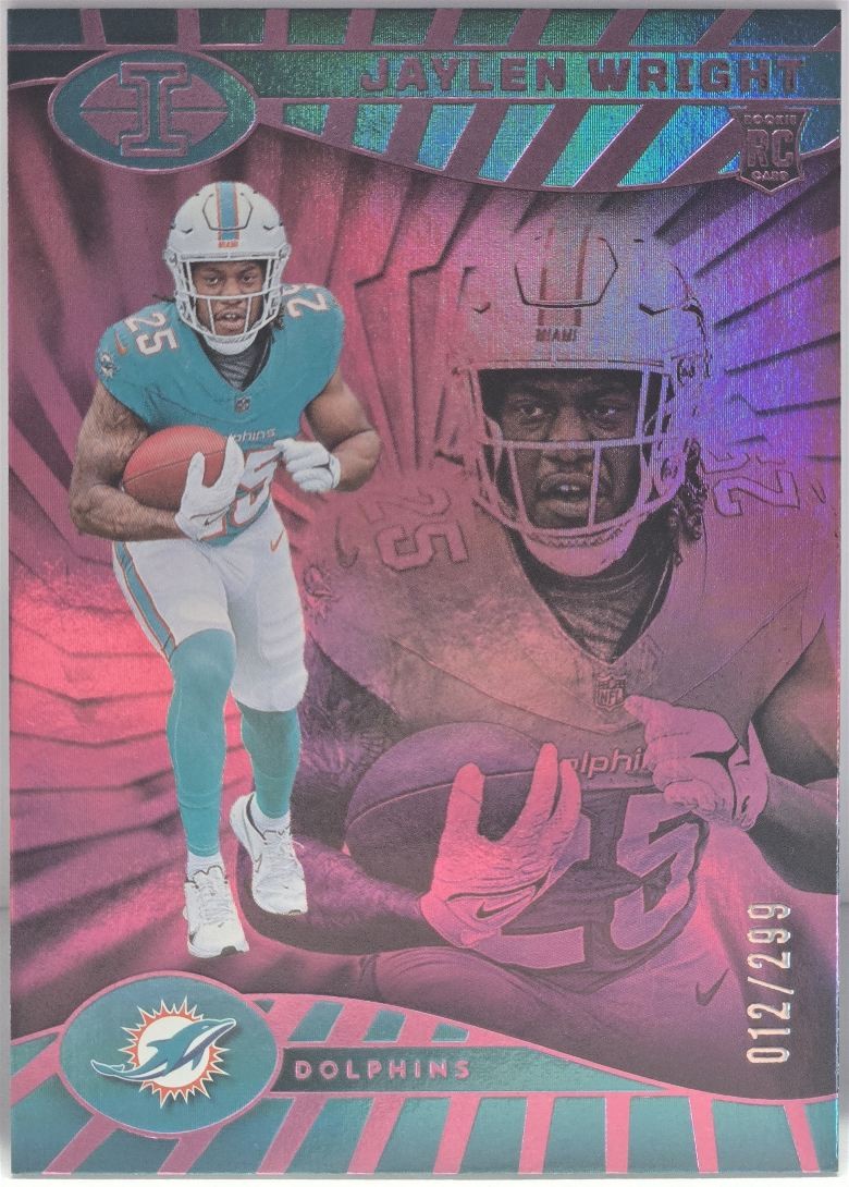 2024 Panini Illusions Pink Trophy #56 Jaylen Wright 012/299 Miami Dolphins
