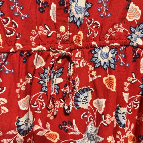 Saint Johns Bay Sommerkleid Tunnelzug Taille rot weiß blau Baumwolle Leinen - Bild 3 von 5