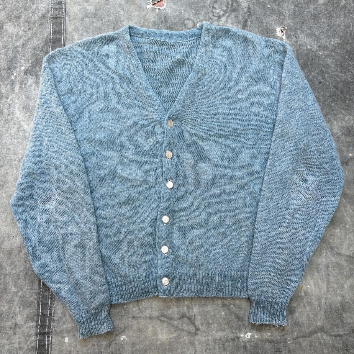 トップス 60s mohair cardigan Vintage 60s 1960s Mohair Cardigan Sweater Men's Size M Green