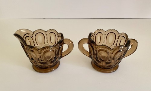 LE Smith Moon and Stars Smoke Color Creamer and Sugar Bowl Set. Selling As Is. - Picture 2 of 10