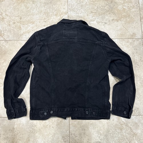 Levi's Trucker Jacke Herren Medium Schwarz Denim Original Fit Kragen Knopfleiste - Bild 15 von 21