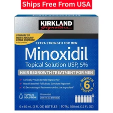 Kirkland Minoxidil 5% Extra Strength Men Hair Regrowth Solution 6 Month Supply