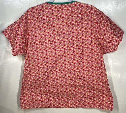Scrub Top womens size L Large by Dickies Spring Flowers pink yellow white green - Picture 4 of 4