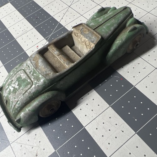 Vintage Hubley Kiddie Spielzeug grün Packard konvertierbar Druckguss mit Blechsockel - Bild 2 von 5