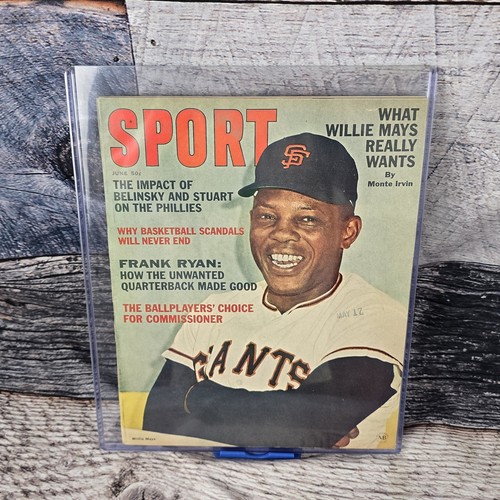 Revista deportiva Willie Mays cubierta junio 1965 vintage béisbol MLB San Francisco - Imagen 2 de 12