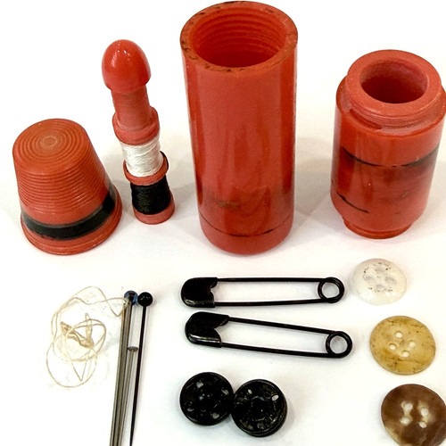 Vintage Celluloid Travel Sewing Kit Made Germany Mini Needle Case Set