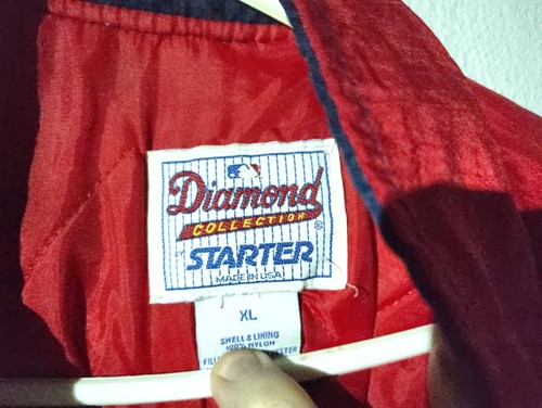Vtg Cleveland Indians Jacket Mens Xl Starter Red Blue Diamond Collection * - Imagen 4 de 14