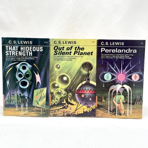 C.S. Lewis Space Trilogy 1970 Macmillan Paperback Set: Perelandra, Silent Planet