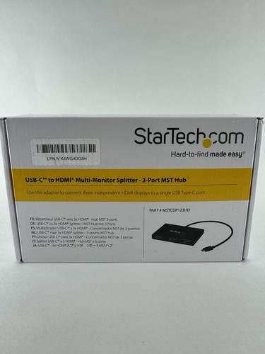 StarTech 3-Port Multi Monitor Adapter - USB-C to 3x HDMI Video Splitter - US - Picture 1 of 3