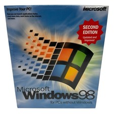 MICROSOFT WINDOWS 98 SECOND EDITION FULL OPERATING SYSTEM WIN 98 SE SEALED BOX 