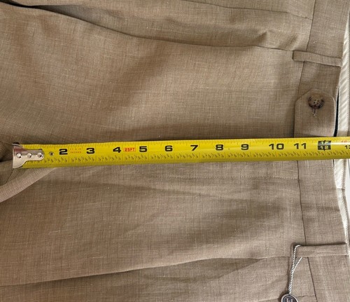 Hickey Freeman Silk Linen MensPants Made In Italy Pleated Trousers 34 Old Money - Picture 10 of 12