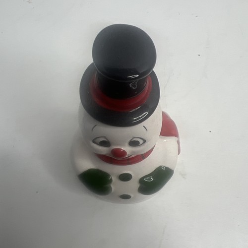 Vintage Keramik Frosty der Schneemann Weihnachten Abendessen Glocke 5,25" Neu im Karton 1990 - Bild 3 von 7