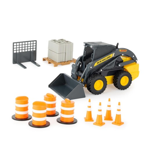 Tomy 1/16 Big Farm New Holland L225 Skid Steer Set with Accessories 47351 - Picture 1 of 7