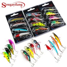 Sougayilang Fishing Bait Set 4PCS Wobbler Anti-corrosion Hook Bass Fishing