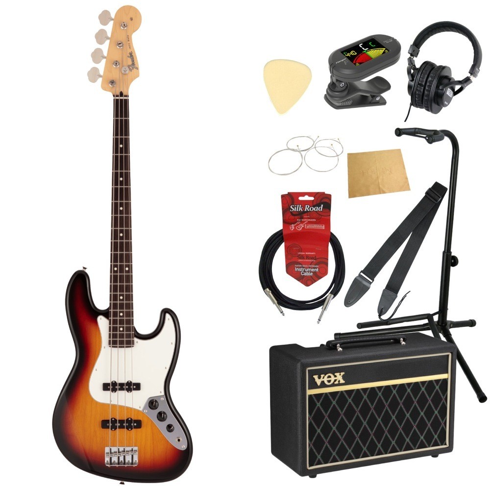 Fender Japan Hybrid II Jazz Bass RW 3TS E-Bass + VOX Verstärker gebraucht