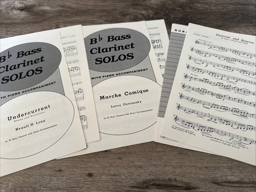Collection of Bass Clarinet Solos, Concertos, and Method Books with Folder - Picture 5 of 13