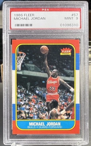 1986 Fleer #57 Michael Jordan RC ROOKIE CARD PSA 9 STUNNING 🤩