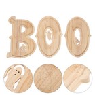 3 Pcs Halloween Boo Letter Shaped Wooden Serving For Party Snacks