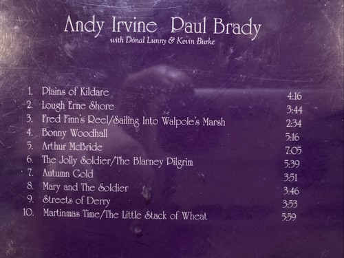 ANDY IRVINE AND PAUL BRADY CD! 2008 MULLIGAN LUN CD 3008! NEAR MINT! - Picture 5 of 10