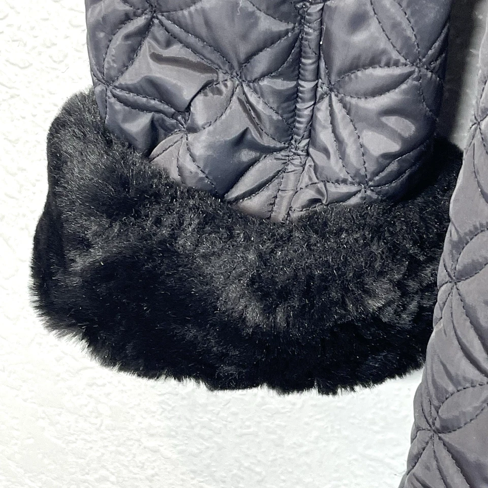 Chaqueta acolchada para nieve Mark New York para mujer Parka acolchada piel sintética con capucha talla M Foto 2 de 4