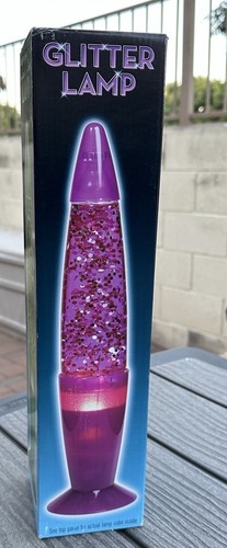 Lava Lamp Motion Pink / Purple Glitter 13.5” X 2.25” New With Light Bulb - Picture 3 of 4