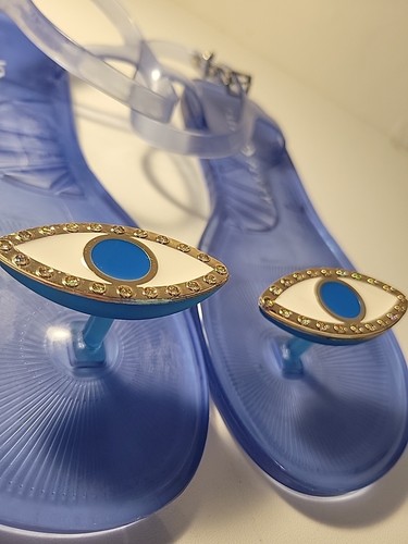 Sandalia Plana Katy Perry The Geli Slingback 🩴En Ojo Azul, Talla 7 Nueva $49 - Imagen 10 de 14
