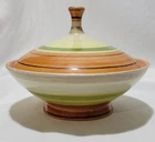 Red Wing Pottery #672 Chromoline Covered Candy Dish - damage