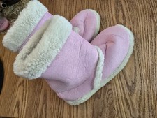 Fireside Women' Winter Bootie Slippers Warm Soft House Shoes 9-10 Large Pink