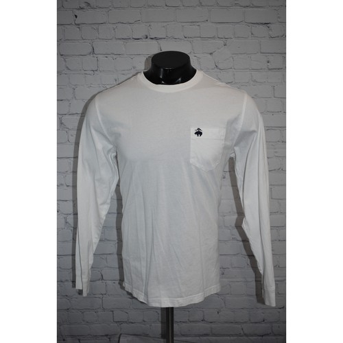Brooks Brothers T-Shirt Mens Size Large 1818 White Cotton Long Sleeve - Picture 1 of 5