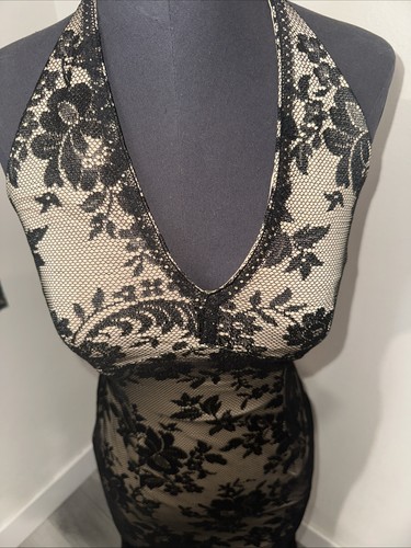 Abito vestito Jessica Macclintock pizzo sopra lay taglia 4 scollo a V - Foto 9 di 11