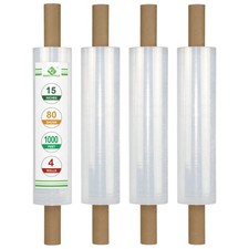 Stretch Film Wrap - Industrial Clear Plastic Stretch Wrap 1000 Feet 80 Gauge ...