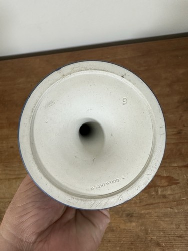 Wedgwood Jasper Ware Dark Blue Dipped Gein Candlestick 15cm Tall - Read Desc - Picture 6 of 10
