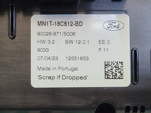 Ford Puma 2023 Climate Control Module MN1T18CG12 - Picture 14 of 20