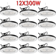 12 Pack 300W UFO LED High Bay Light Industrial Factory Warehouse Shop Commercial