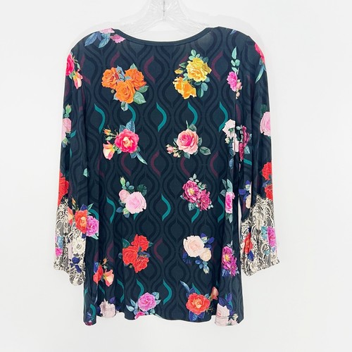 Top Johnny Was Rosa Encaje Manga Abullonada Estampado Floral Talla Pequeña - Imagen 6 de 9