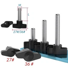 M4 M5 M6 M8 Clamping Thumb Screw Tee Wing Knob Head Hand Grip Bolt Plastic Black