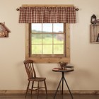 Rustic 16"x72" Plaid Valance Red Thanksgiving Kitchen Window Curtains VHC Brands