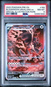 PSA 8 Bloodmoon Ursaluna Ex Special Illustration 168 Prismatic Evolutions 1848