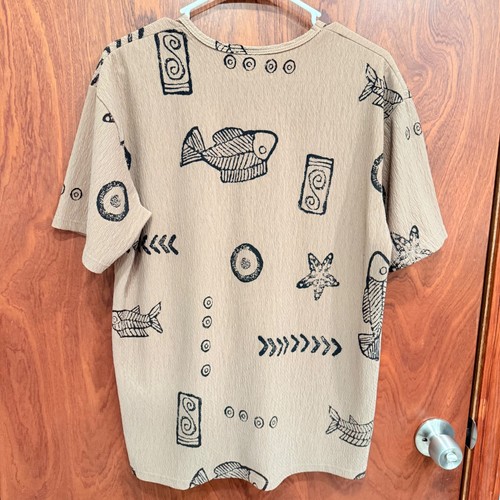 J.P.L.A Fashion of California Novelty Print Top Unique Pattern Size L - Picture 2 of 5
