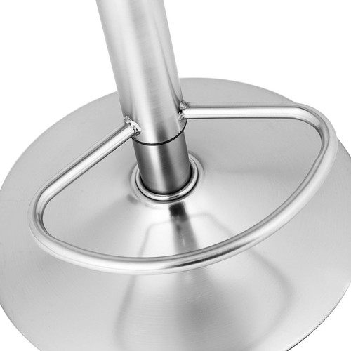 Brushed Stainless Steel Swivel Bar Stool Seat Adjustable Height Round Top Silver - Picture 9 of 9