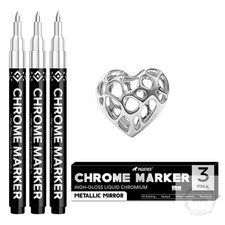 3Pcs Chrome Paint Markers Silver Permanent Mirror Liquid Chrome Pens for Plastic