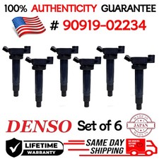 OEM DENSO x6 Ignition Coils For 1999-2010 Toyota & Lexus 3.0L 3.3L, 90919-02234