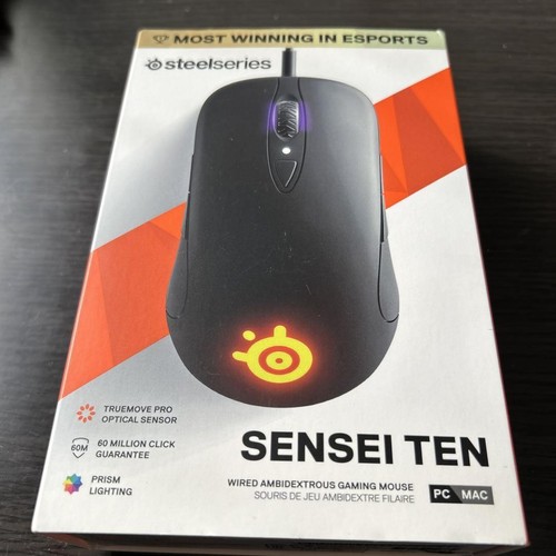 SteelSeries Sensei Ten Wired Optical Gaming Mouse USB Ergonomic Black Ergonomic - Afbeelding 2 van 12
