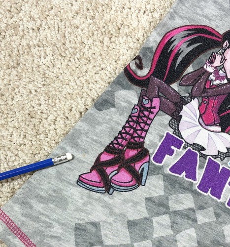 Monster High Girls Short Sleeve Night Gown PJ’s Size 6 Clawdeen Draculaura - Picture 4 of 5