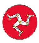 Isle Of Man Round Metal Fridge Magnet With White Box