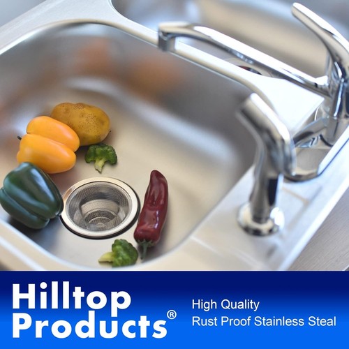 2 Pack - 4.5" Top / 3" Mesh Basket - Kitchen Sink Drain Strainer Silver - Picture 3 of 4