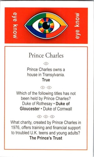 Paquete de tarjetas Eye Know Agnosco 2011 PRINCE CHARLES frescas envío gratuito - Imagen 2 de 2