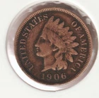 US Rare Old West 1906 Indian Head Penny Coin American Collection Shield Cent USA